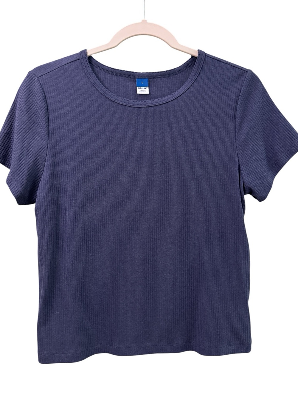 Old Navy Navy Short Sleeve Crew Tee Size L